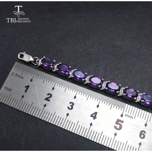 TBJ ,Romantic Shiny Bracelet with natural amethyst in 925 sterling silver gemstone jewelry for women as a birthday wedding gift