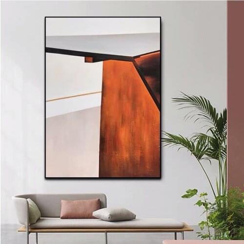 100% Handmade Golden Minimalist Abstract Painting Modern Art Picture For Living Room Modern Cuadros Canvas Art High Quality