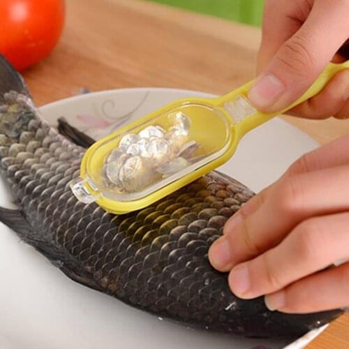 1Pc Creative Kitchen Scraping Fishing Scale Brush Fish Skin Brush Graters Fast Remove Fish Knife Cleaning Peeler Scaler Scraper