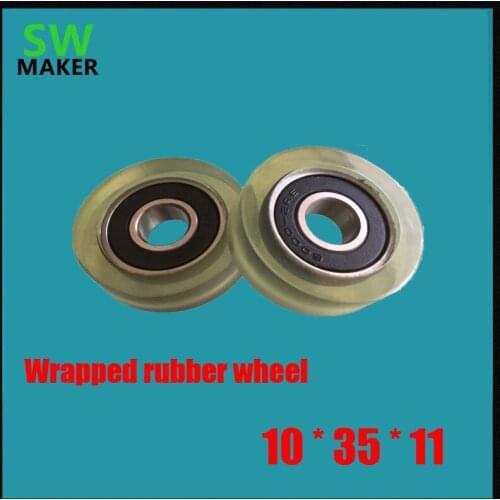 10*35*11mm rubber covered wheel bearing bearing pulley polyurethane roller