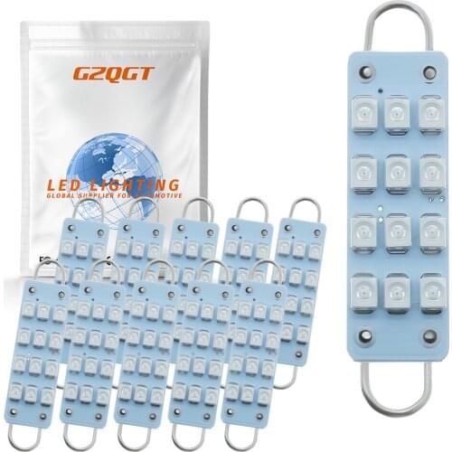 10pcs Festoon 44mm LED Car Lights White 12 SMD LED Rigid Loop 1.73" Light Bulbs 561 562 567 Cargo Light 12V Auto Interior Lights