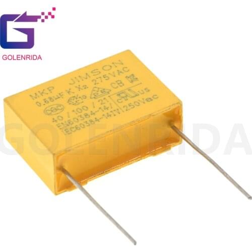 10pcs 0.68uF 10pcs capacitor X2 capacitor 275VAC 680NF Pitch 22mm X2 Polypropylene film capacitor 0.68uF 684K