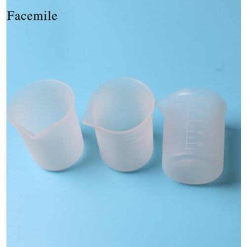 10PCS 100ML Transparent Scale Measuring Cups Silicone Kitchen Measuring Tool Sets Baking Sugar Chocolate Coffee Scoop Cups