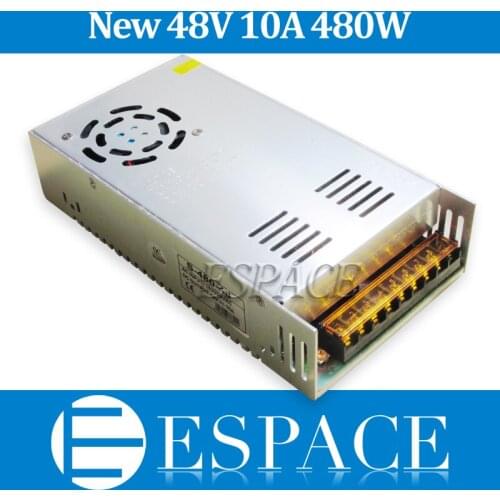 10pcs/lot New model 48V 10A 480W Switching Power Supply Driver for LED Strip AC 100-240V Input to DC 48V free fedex