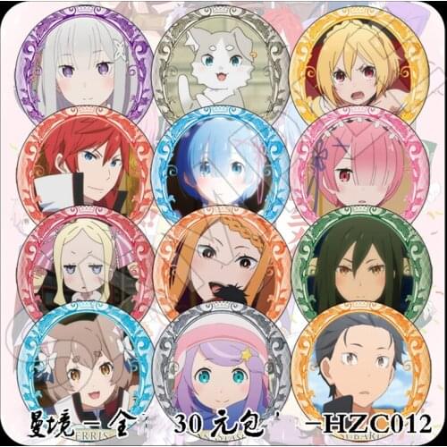 58MM Animation Badge Re Zero Puck Beatrice Ram Rem Kara Hajimeru Isekai Seikatsu Icon Pin Backpack DIY Badge