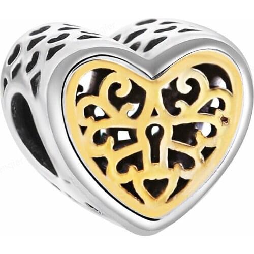 925 Sterling Silver Heart European Charms Bead Fit Original Chamrs Bracelet DIY Pendant Charm Beads Girl Women Jewelry Making