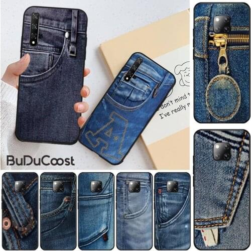 Jeans Pattern Soft Black Phone Case For Huawei Honor 8X 9 10 20 Lite 7A 8A 5A 7C 10i 20i 9X Play 8C
