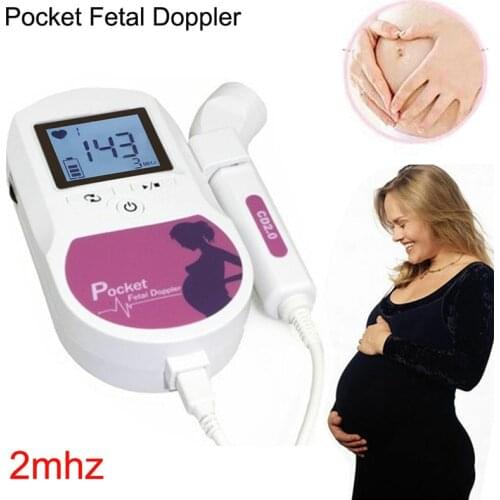 CONTEC 2.0MHZ Sonoline A Baby Sound C LCD Doppler Fetal Heart Rate Monitor Home Pregnancy Heart Rate Detector Pink