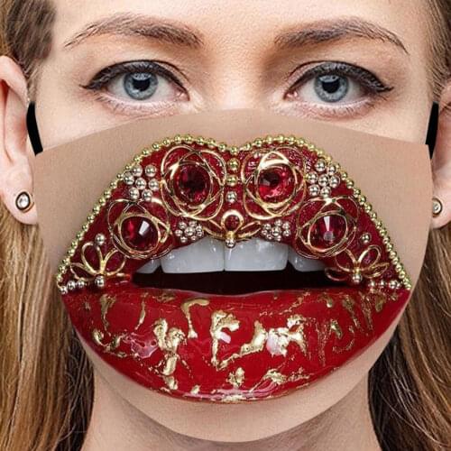 New Funny Sexy Mouth Cosplay Womens Unisex Masks Face-Protection Dustproof Cycling Spots Breathable Adult Halloween Mask