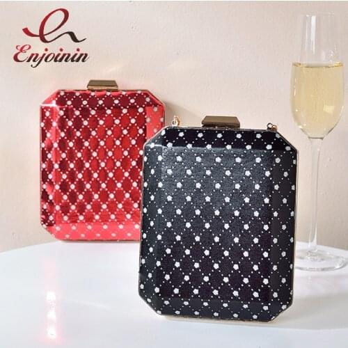 Elegant Printed Box Party Clutch Fashion Women Purses and Handbags Designer Black Wedding Evenig Bag Mini Crossbody Bag Leather