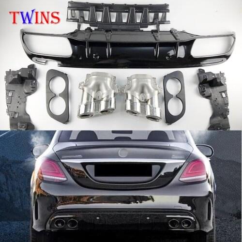 Rear Bumper Diffuser Lip For Mercedes-Benz C-Class W205 C43 C63 Sedan Sport body 2015 - 2019