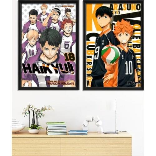 Haikyuu Cartoon Anime Poster Home Wall Decor Canvas Prints Decoration Room Art Silk