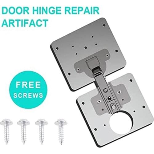 Kitchen Cupboard Hinges w/ four Stainless Steel Screws Hinge Repair Plate for Cabinet Furniture Drawer Window