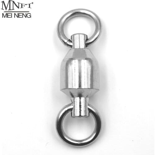 MNFT 6Pcs 6# 7# 8# Heavy Duty Ball Bearing Swivel Solid Ring Length 30-36mm Steel Big Pulling Strength Fishing Rolling Connector