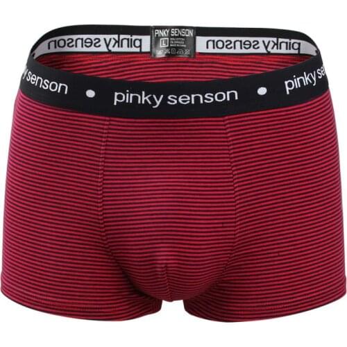 2019 Brand Pinky Senson Boxers U convex mens gay underwear cotton boxer shorts pockets striped underpants For Men