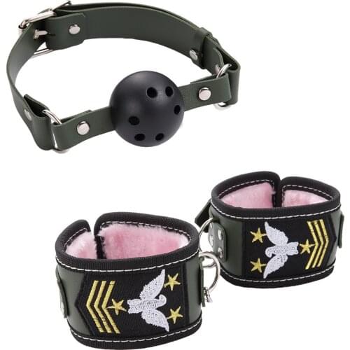 Student Soldier BDSM Bondage Set for Couples Exotic Accessories Nylon BDSM Lingerie Handcuffs Whip Rope Intimate Good for Women