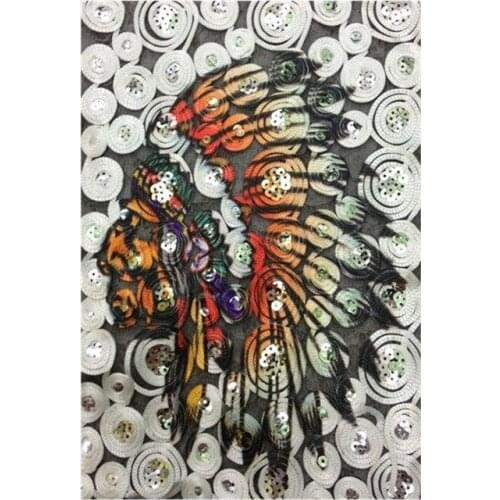 50pcs/Lot Embroidery Patches Letters Clothing Decoration Accessories Sequins Lndians Character Diy Iron Heat Transfer Applique