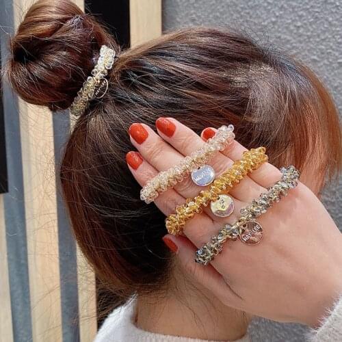 New Women Luxury Shining Crystal Elastic Hair Bands Ponytail Holder Scrunchie Rubber Bands Headband Fashion Hair Accessories