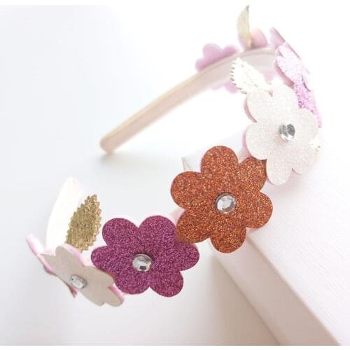 1 PCS New Golden Leaves Flowers Kids Hair Hoop Cute Baby Hairbands Children Headbands Girls Hair Accessories Princess Headwear