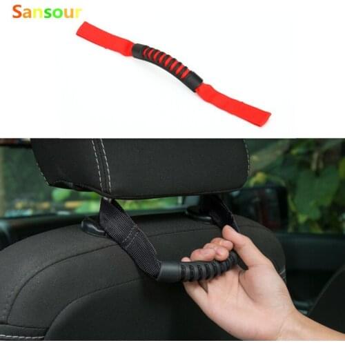 Sansour Oxford Fabric Interior Armrest Front Seat Headrest Grab Handle Decoration For Jeep Wrangler TJ CJ YJ JK JL Car Styling
