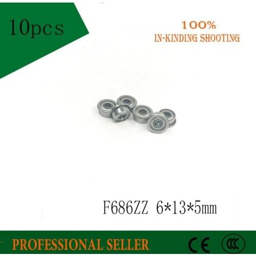 F686ZZ Bearing ABEC-5 (10PCS) 6*13*5 mm Flanged F686Z Ball Bearings F686 ZZ F618/6ZZ
