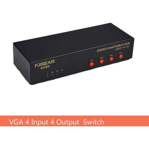 VGA Splitter Switch 4 Input 4 Output 4 Way Switcher Resolution Multi signal converter 1920x1440 FJ-404