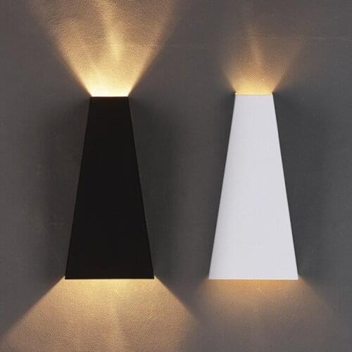 Modern LED Wall Lamp Bedroom Bedside Living Room Double Head Light Aisle Corridor Waterproof Wrought Black White Iron Lighting