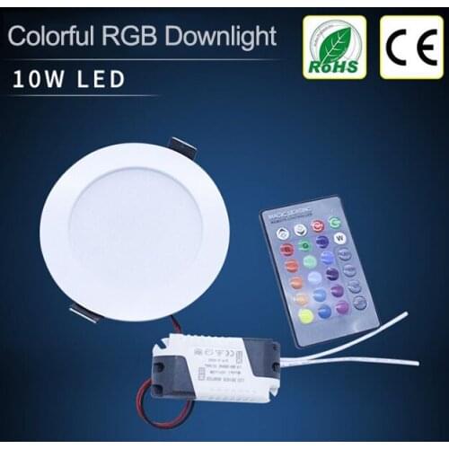 LED Downlight 3W 10W RGB Remote Control LED Llight With Remote Control 16 Change Colors