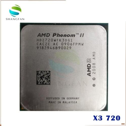 AMD Phenom X3 720 2.8GHz Triple-Core CPU Processor HDX720WFK3DGI HDZ720WFK3DGI Socket AM3 938pin