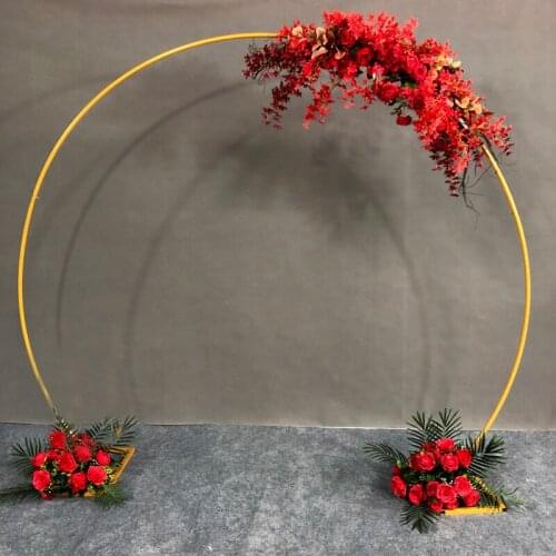 Iron Circle Wedding Arch Props Background Single Arch Flower Outdoor Lawn Wedding Flower Door Rack Wedding Birthday Decoration