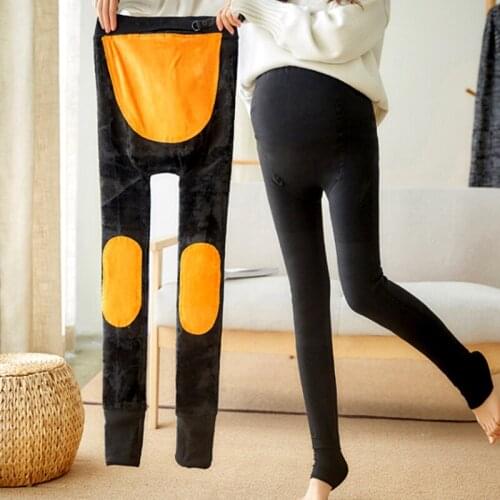 Winter Thick Belly Skinny Maternity Warm Legging Elastic Cotton Adjustable Waist Pregnancy Pants Clothes for Pregnant Trousers