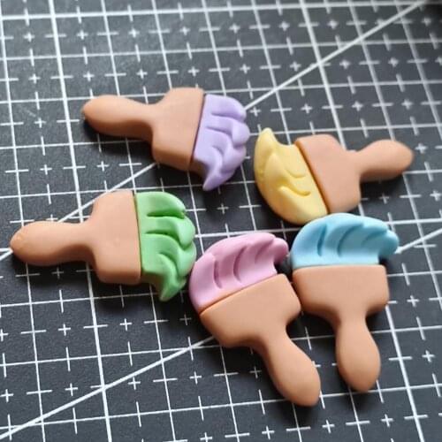 1pcs/lot resin flat back Simulation colorful brush 30mm Cabochons Scrapbooking Hair Bow Center DIY Christmas decration