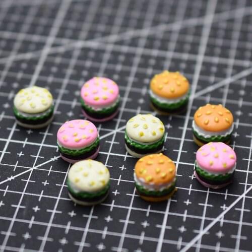 10pcs/lot hot sale Round Hamburger Resin Flat back Cabochon Scrapbook Embellishment DIY Phone Decoration 11mm