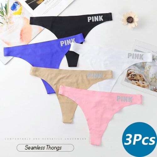 3Pcs/set Womens Panties Cotton Seamless Low Rise G-String Thongs Female Ultra-thin Underwear Solid Lingerie Intimates Tanga