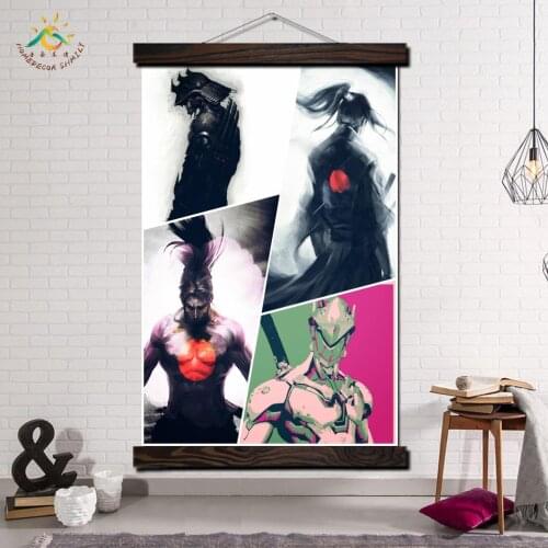 4 Japan Samurais Wall Art Canvas Prints Painting Frame Scroll Painting Hanging Poster Decorative Picture Art Print Wall Poster