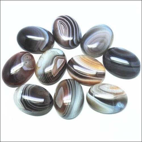 5pcs natural boswana agatee stone cabochons No hole oval shape beads accessories 15x20mm 18x25mm 20x30mm Stone CABS