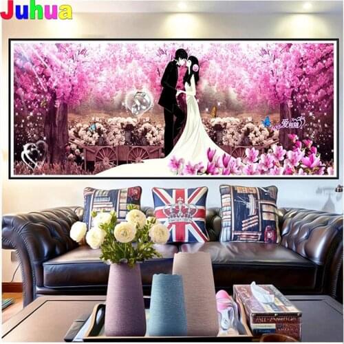Full drill landscape lover couples diamond painting diamond embroidery 5D DIY mosaic diamond pattern home decor wedding gift