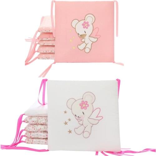 6-Piece Baby Bed Bumper Breathable Crib Safety Guard Pad With Thick Padding Fence Cotton Safety Protection Protector