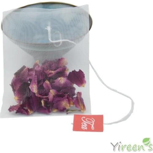 Free shipping! 1000pcs 65 X 80mm Corn fiber Mesh Pyramid Empty Tea Bags, NEW PLA Biodegradable Transparent Tea Sachets with Tag