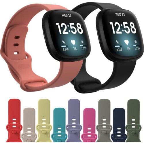 L/S Silicone Band for Fitbit Versa 3 Smart Watch Double-Buck Waterproof Women Men Bracelet band for Fitbit Sense strap