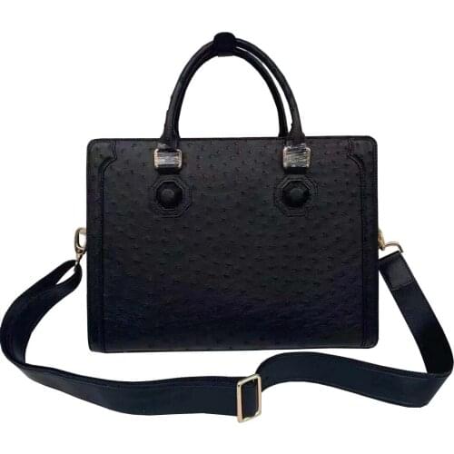 Fanzunxing new men handbag men briefcase ostrich leather bag male handbag men ostrich bag