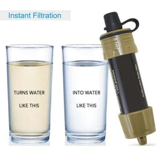 Water Filter Camping with Water Purifier Outdoor Survival Water Filtration Emergency System Camping Equipment Hiking Accessories