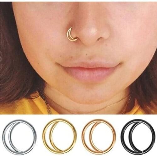 1 Pcs Hinged Septum Clicker Segment Nose Ring Lip Ear Cartilage Ear Helix Body Piercing Jewelry Surgical Steel Ring Hoop