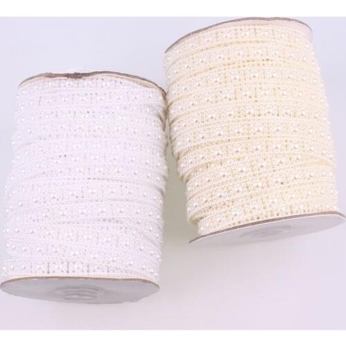 2 Yard Cotton Fishing Line Artificial Ivory White Square Sunflower Flatback Pearl Beads Chain DIY Garland Wedding Decoration