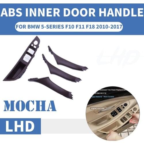 Left Hand Drive LHD For BMW 5 series F10 F11 F18 520 530 Red Wine Car Interior Door Handle Inner Panel Pull Trim Cover Armrest