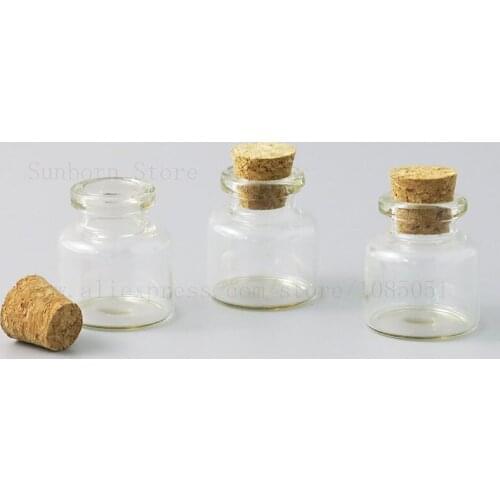 50 x 10ml Small Glass Cork Stopper Wish Bottle Decoration Craft Vial Jar Gift DIY Decoration Message Wedding Jewelry Party Favor