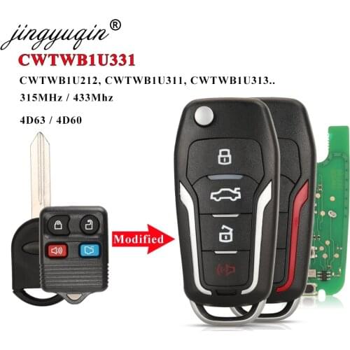 Jingyuqin CWTWB1U331 Modified Remote Car Flip Key for Ford F150 Explorer Focus Edge Escape Ranger Mustang Flex Mercury Lincoln