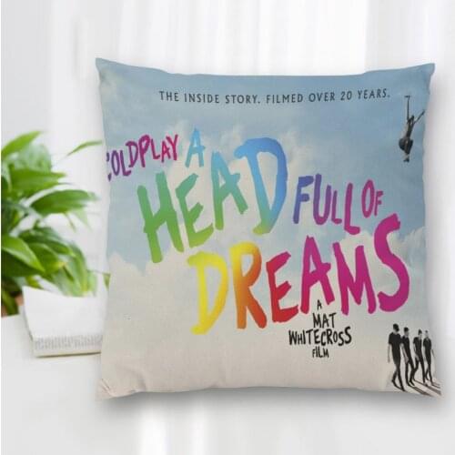 Custom Coldplay Pillowcase With Zipper Bedroom Home Office Decorative Pillow Sofa Pillowcase Cushions Pillow Cover 40x40cm