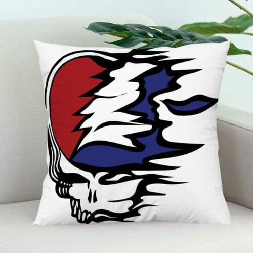 New Arrival Grateful Dead Pillow Cover Bedroom Home Office Decorative Pillowcase Square Zipper Pillow Cases Satin Soft