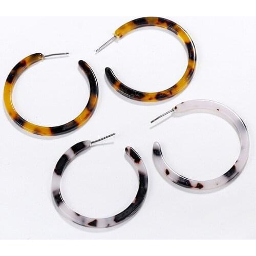 New Fashion Temperament Simple Acetate Geometric Double Ring C Shape Acrylic Earrings For Women